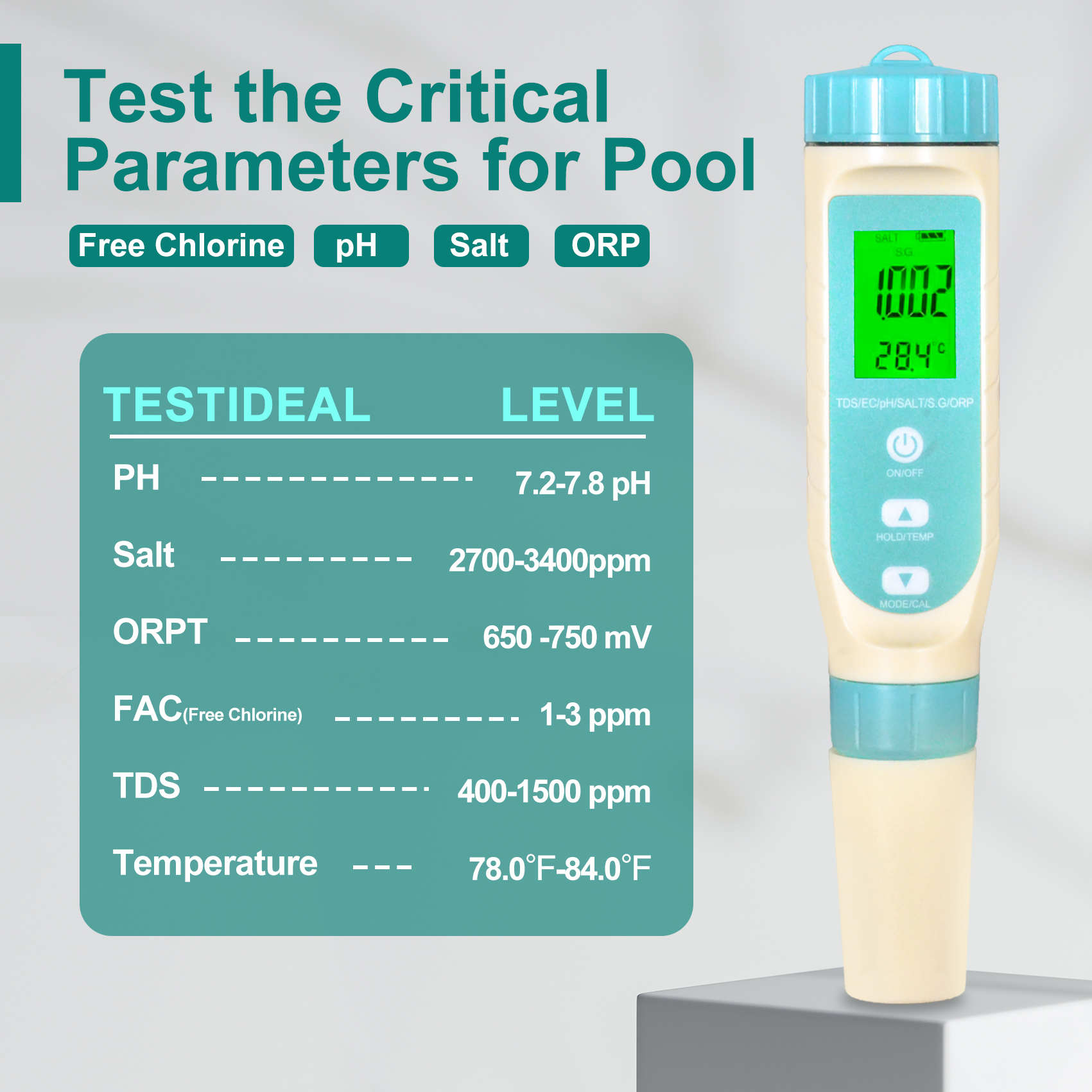 Marine Aquarium Water Analyzer - 7 in 1 Water Quality Tester