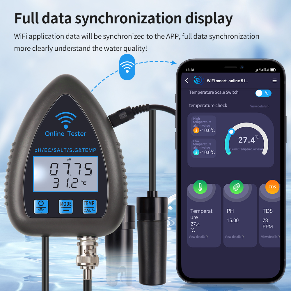 Tuya WiFi 5 in 1 Water Quality - Marine Aquarium Water Analyzer recensione e prezzo