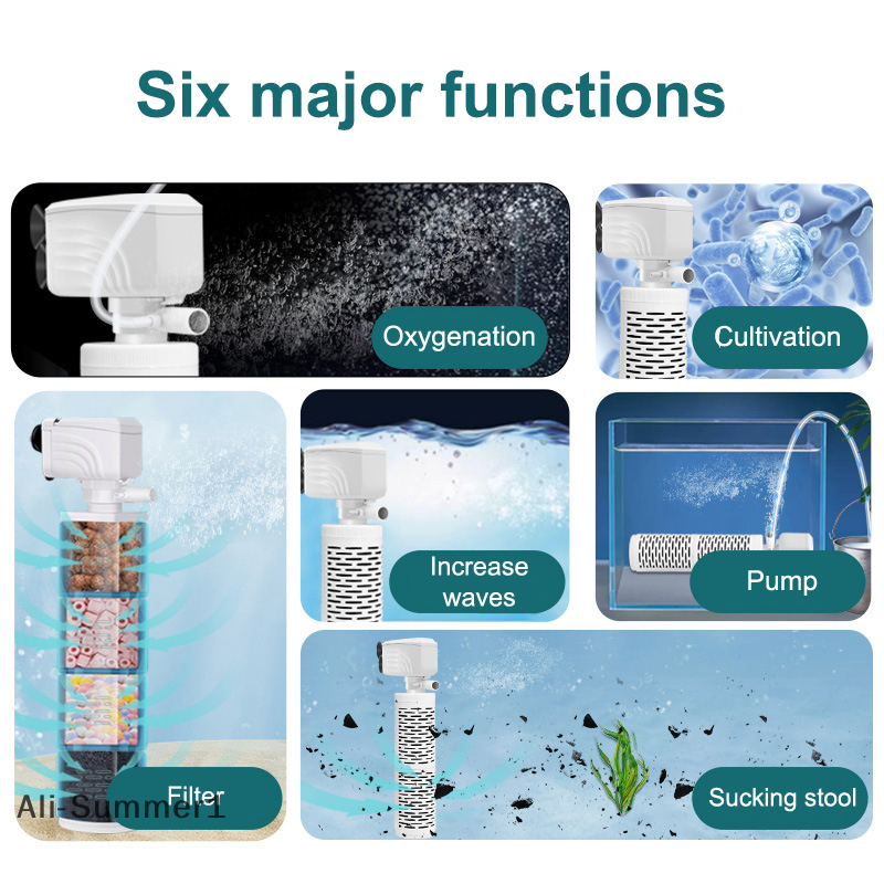 【E】3 In 1 Aquarium Filter Pump - Marine Aquarium Wave Maker recensione e prezzo