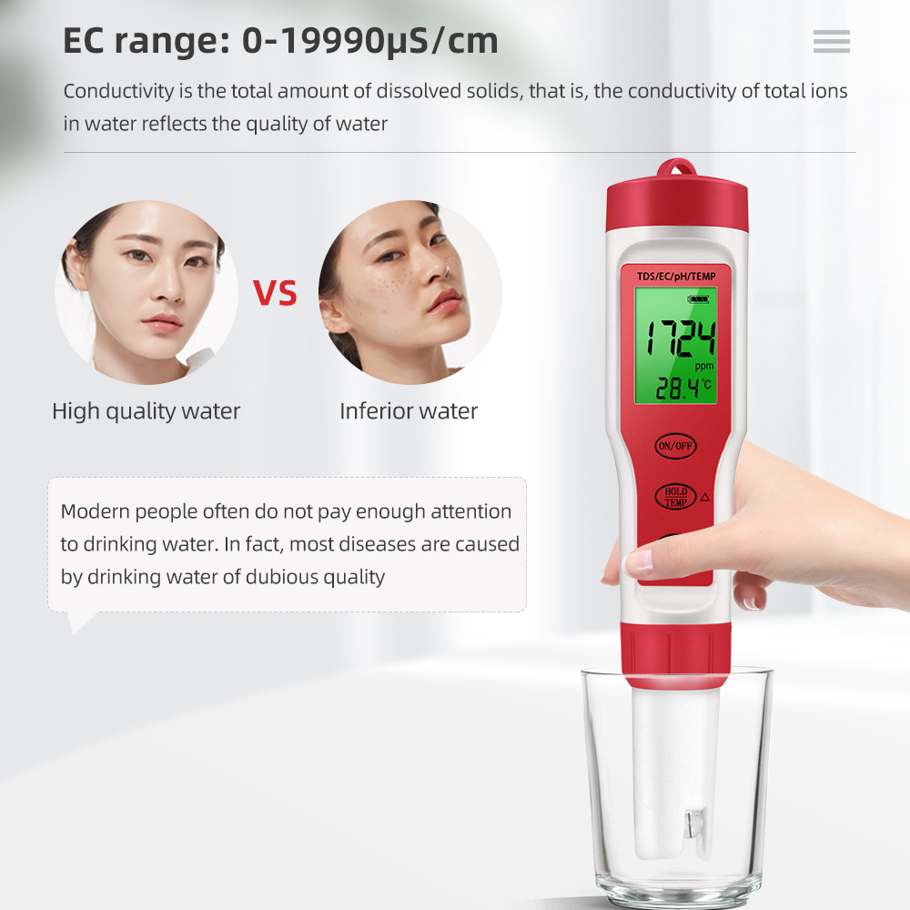 PH Meter Waterproof PH/TDS/EC/ - Marine Aquarium Water Analyzer recensione e prezzo