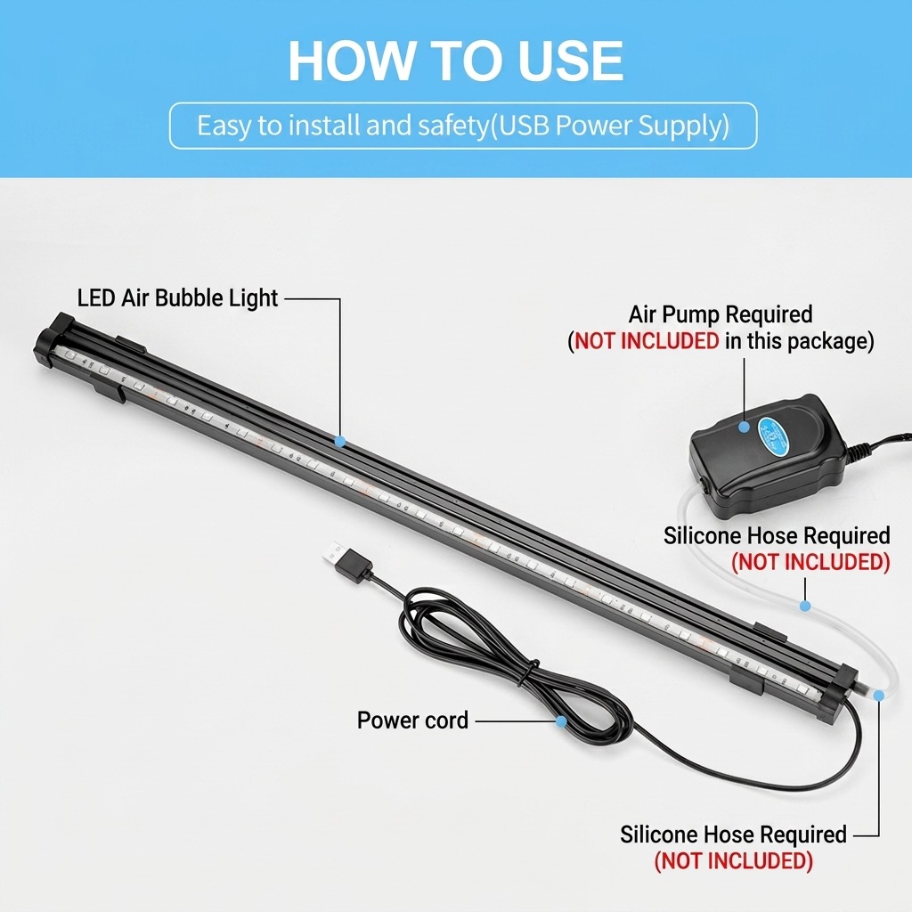USB LED Aquarium Air Bubble Li - Aquarium Marine Light recensione e prezzo